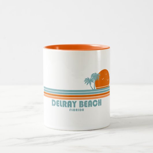 Tasse 2 Couleurs Delray Beach Floride Sun Palm Trees (Centre)