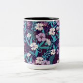 Tasse 2 Couleurs Deluxe Turquoise & Fleur Bourgogne (Centre)