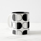 Tasse 2 Couleurs Demi-cercle géométrique noir et blanc (Devant gauche)