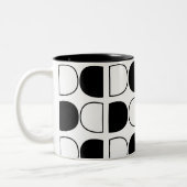 Tasse 2 Couleurs Demi-cercle géométrique noir et blanc (Gauche)