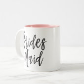 Tasse 2 Couleurs Demoiselles d'honneur | Style de script Mariage pe (Devant gauche)