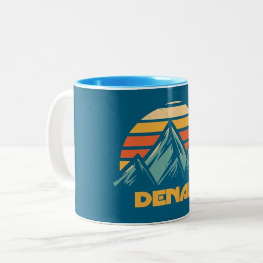Tasse 2 Couleurs Denali Alaska Retro Turquoise (Devant gauche)