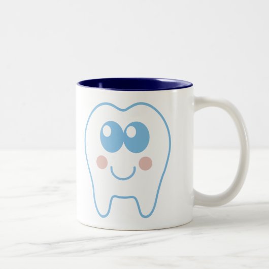 Tasse 2 Couleurs Dent dentaire mignonne (Droit)