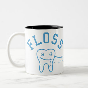 Tasse 2 Couleurs Dent mignonne de fil dentaire