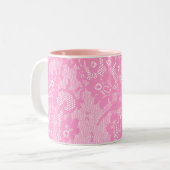 Tasse 2 Couleurs Dentelle rose (Devant gauche)