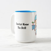 Tasse 2 Couleurs dentiste Animé avec dent   (Devant gauche)