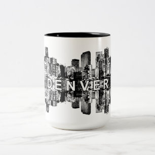 Tasse 2 Couleurs Denver, Colorado à l'encre noire