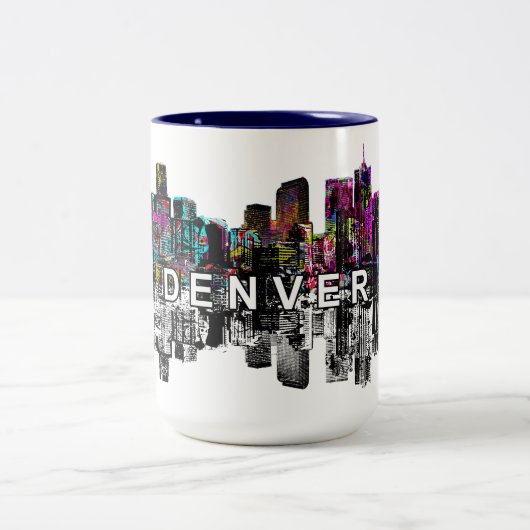 Tasse 2 Couleurs Denver, Colorado en graffiti (Centre)