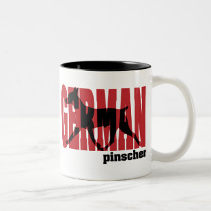 Tasse 2 Couleurs Déplacement allemand de silhouette de Pinscher