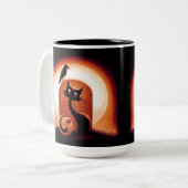 Tasse 2 Couleurs Derpy Halloween Chat par Tombstone (Devant gauche)