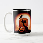 Tasse 2 Couleurs Derpy Halloween Chat par Tombstone (Gauche)