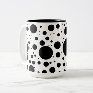 Tasse 2 Couleurs Des centaines de points et de cercles noirs de dif