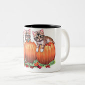 Tasse 2 Couleurs Des chatons en Citrouille pour Halloween (Devant droit)