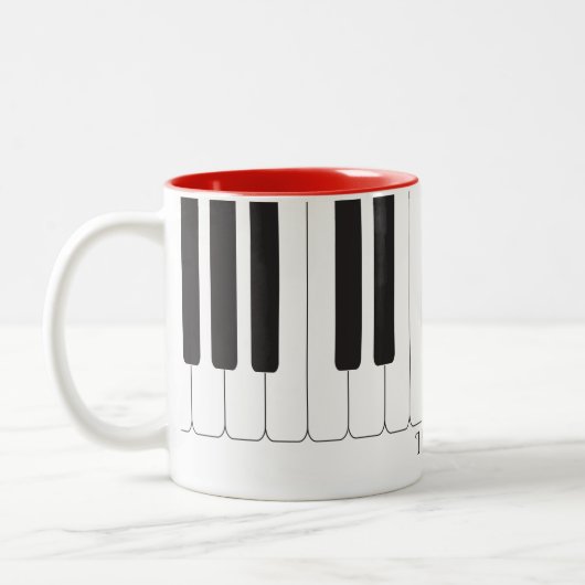 Tasse 2 Couleurs Des clés faites sur commande de piano de musique (Gauche)