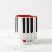 Tasse 2 Couleurs Des clés faites sur commande de piano de musique (Centre)