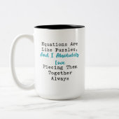 Tasse 2 Couleurs Des Équations Comme Des Énigmes Aiment Les Assembl (Gauche)