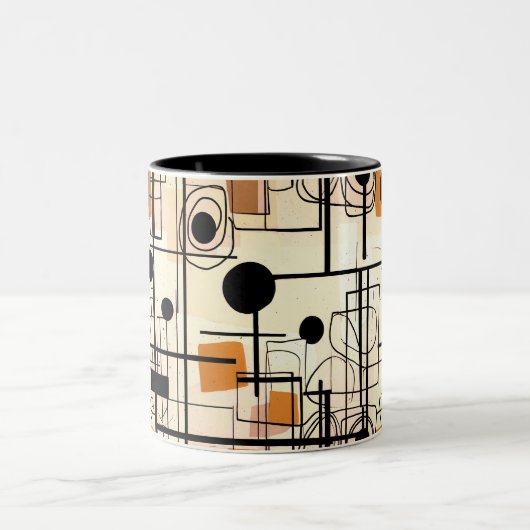 Tasse 2 Couleurs Design abstrait moderne, lignes dynamiques Lancer (Centre)