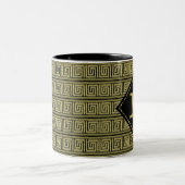 Tasse 2 Couleurs Design Classique Clé Grecque En Or & Noir (Centre)