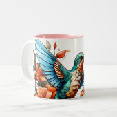 Tasse 2 Couleurs Design de colibris (Devant gauche)