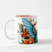 Tasse 2 Couleurs Design de colibris (Gauche)