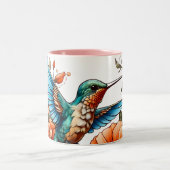 Tasse 2 Couleurs Design de colibris (Centre)