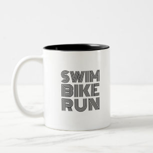 Tasse 2 Couleurs Design de course de vélo de nage de Triathlon