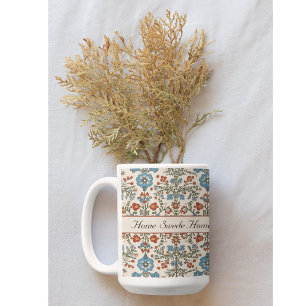 Tasse 2 Couleurs Design de fleur d'art populaire scandinave personn
