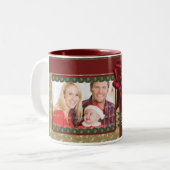 Tasse 2 Couleurs Design de Noël traditionnel élégant (Devant gauche)