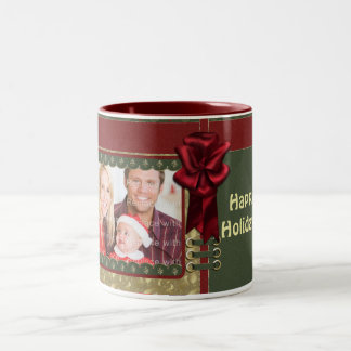 Tasse 2 Couleurs Design de Noël traditionnel élégant