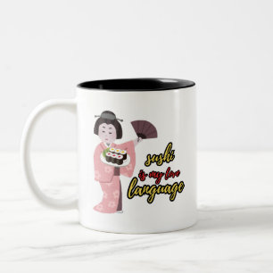 Tasse 2 Couleurs design de t-shirt sushi love