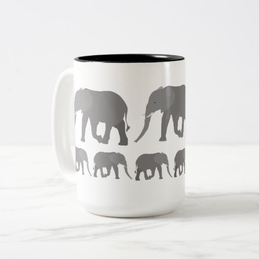 Tasse 2 Couleurs Design éléphant (Devant gauche)