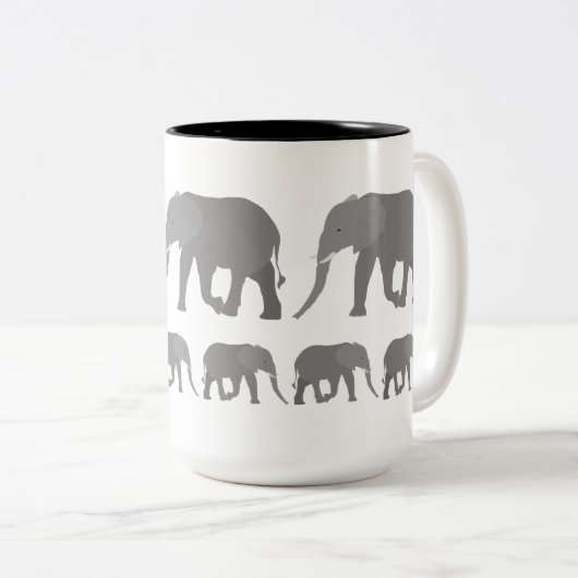 Tasse 2 Couleurs Design éléphant (Devant droit)