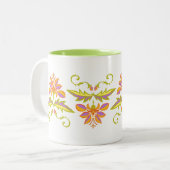Tasse 2 Couleurs Design floral (Devant gauche)