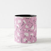 Tasse 2 Couleurs Design Floral Rose - Art Fleur Élégant (Centre)