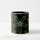 Tasse 2 Couleurs Design Mandala Fumée Verte (Centre)