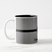 Tasse 2 Couleurs Design Monogramme Exécutif - Acier Bracelet Noir (Gauche)