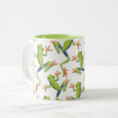 Tasse 2 Couleurs Design Motif de grenouilles à arbre vert (Devant gauche)
