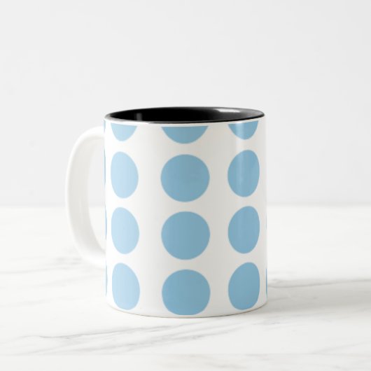 Tasse 2 Couleurs Design Pois bleu (Devant gauche)