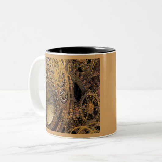Tasse 2 Couleurs Design Steampunk (Devant gauche)