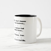 Tasse 2 Couleurs Désolé de ne pas répondre (Devant droit)