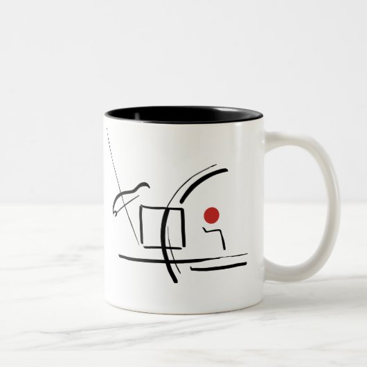 Tasse 2 Couleurs Dessin Abstrait Red Ball & Lines (Droit)