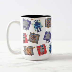 Tasse 2 Couleurs Dessin Animé de Robot Mécanique