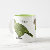 Tasse 2 Couleurs dessin animé d'oiseaux de Kakapo (Devant gauche)