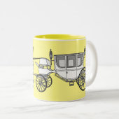 Tasse 2 Couleurs dessin animé mariage cheval & calèche (Devant droit)