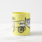 Tasse 2 Couleurs dessin animé mariage cheval & calèche (Centre)