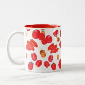 Tasse 2 Couleurs Dessin au crayon couleur tomate jaune et rouge (Gauche)
