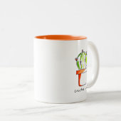 Tasse 2 Couleurs Dessin de cactus mexicain mignon (Devant droit)