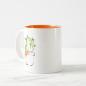 Tasse 2 Couleurs Dessin de cactus mexicain mignon (Devant gauche)