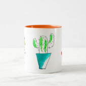 Tasse 2 Couleurs Dessin de cactus mexicain mignon (Centre)