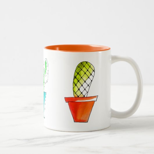 Tasse 2 Couleurs Dessin de cactus mexicain mignon (Droit)